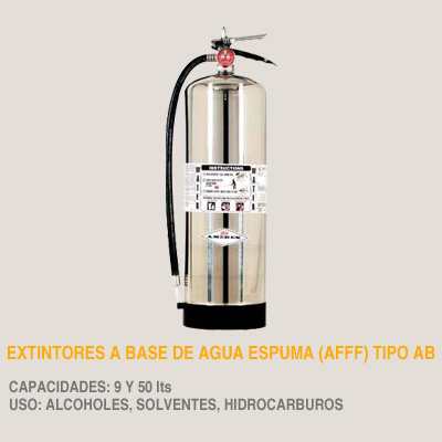 Extintor a Base de Agua Espuma (AFFF) Tipo AB 