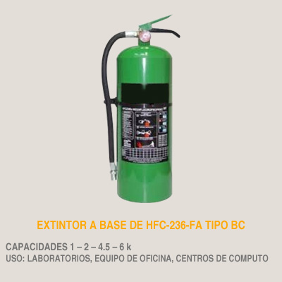Extintor a base de HFC-236-FA